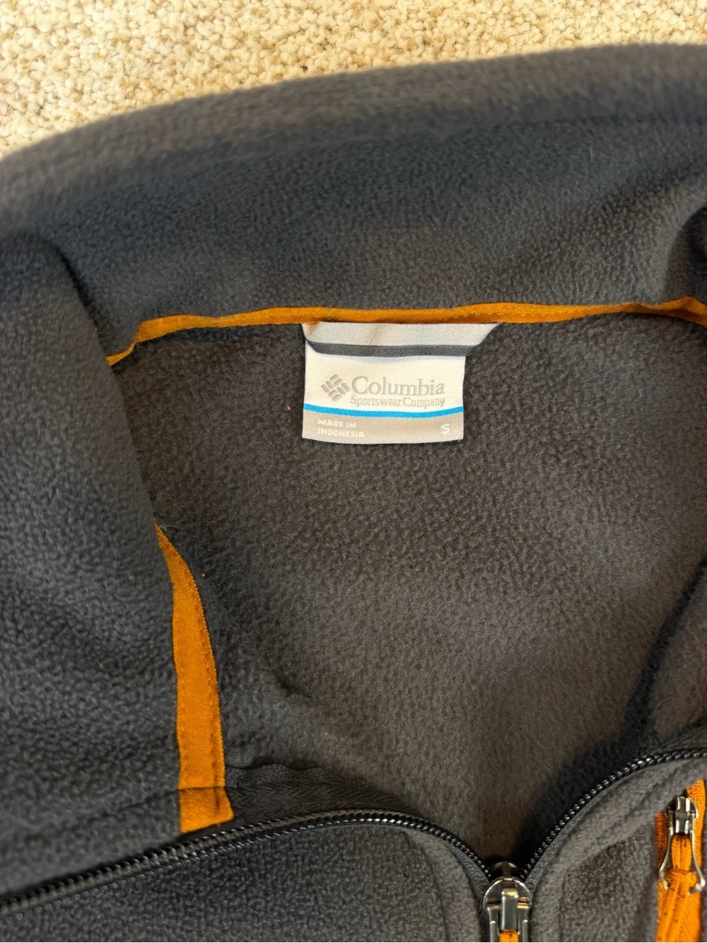 Columbia Men’s Fast Trek II Full Zip Fleece Dark Gray/Orange Trim Small